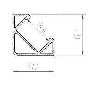 ELITE-45DEGSIL 2 METRE 45 DEGREE PROFILE (SILVER)