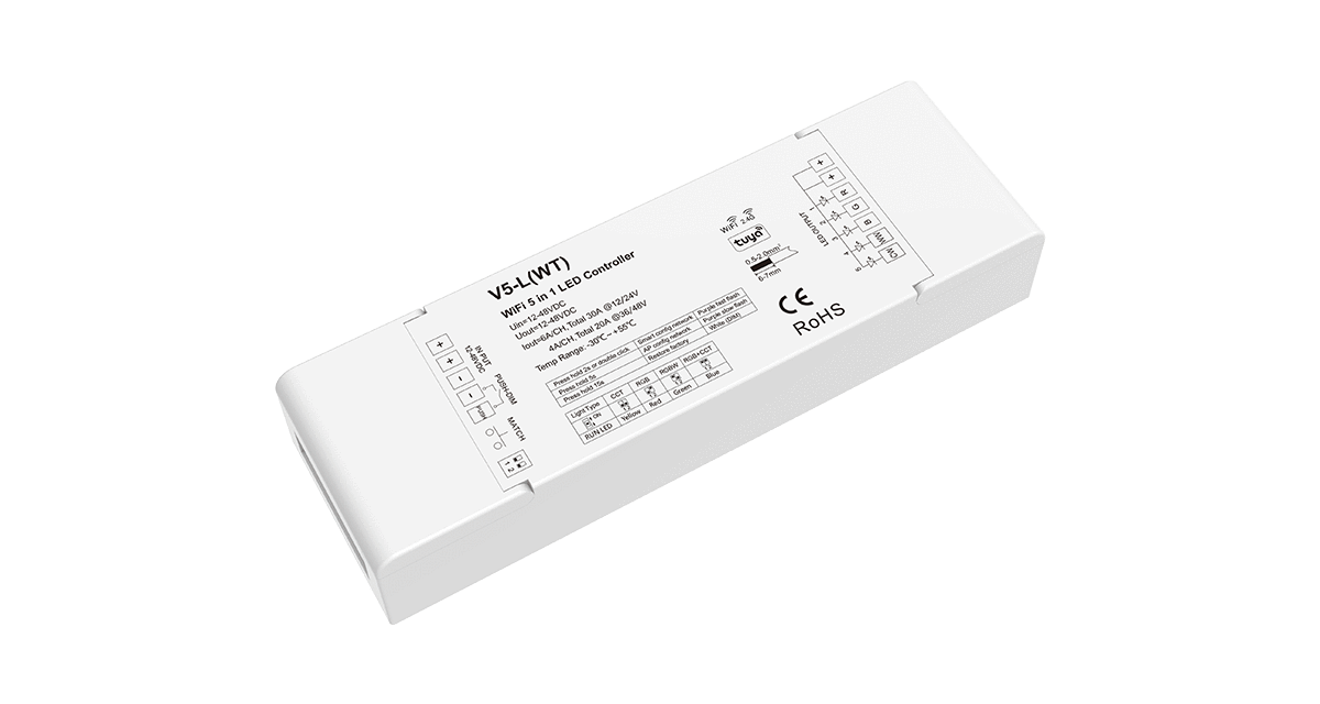 ELITE 12-48V Wi-Fi & RF RECEIVER - Single, CCT, RGBW & RGB+CCT Compatible