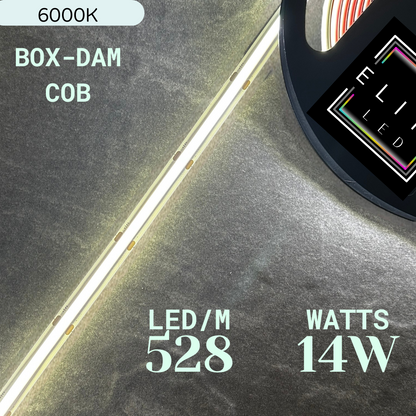 ELITE LED 24V IP20-14W BOX-DAM COB LED STRIP 6000K (COOL WHITE)
