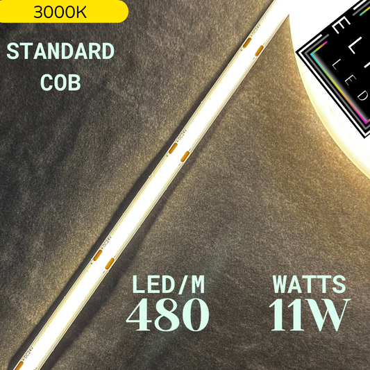 ELITE LED 24V iP20-10W SEAMLESS COB LED STRIP 3000K