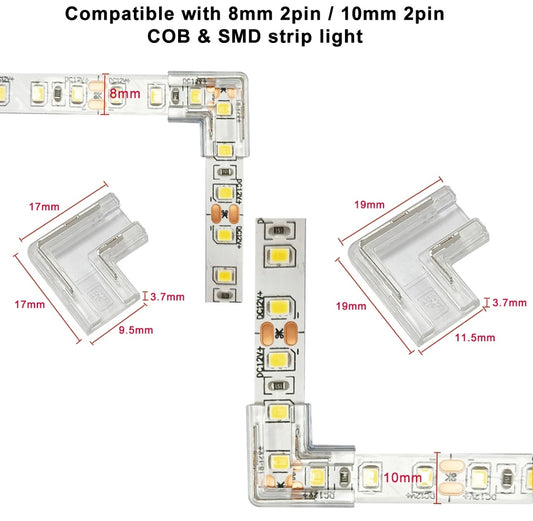 8MM L SHAPE LED CONNECTOR