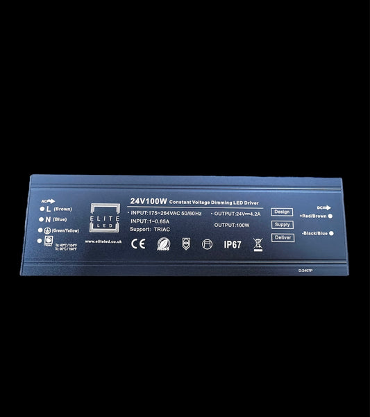 ELITE LED 24V IP67 100W PREMIUM LEADING & TRAILING EDGE TRIAC DIMMABLE LED DRIVER