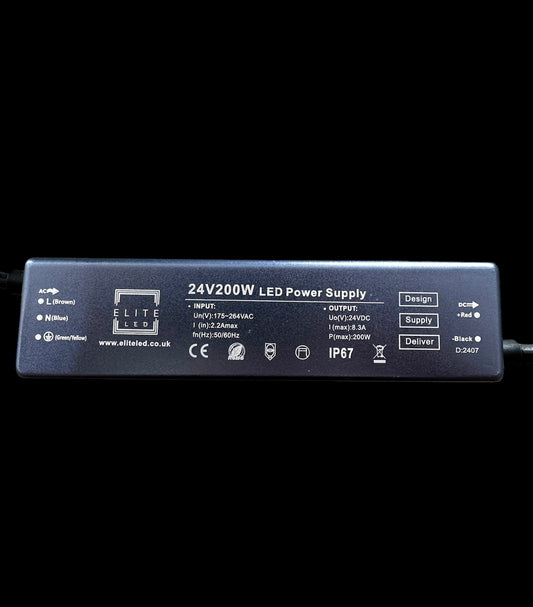 ELITE LED 24V IP67 200W TRIAC NON DIMMABLE LED DRIVER