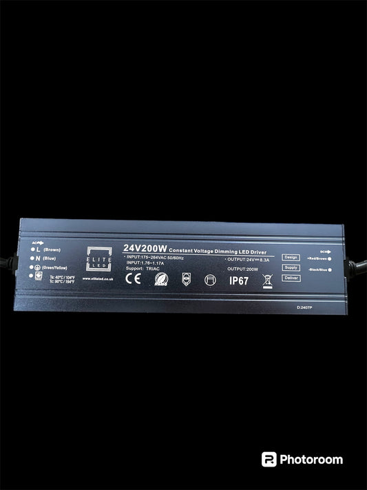 ELITE LED 24V 200W PREMIUM LEADING & TRAILING EDGE TRIAC DIMMABLE LED DRIVER